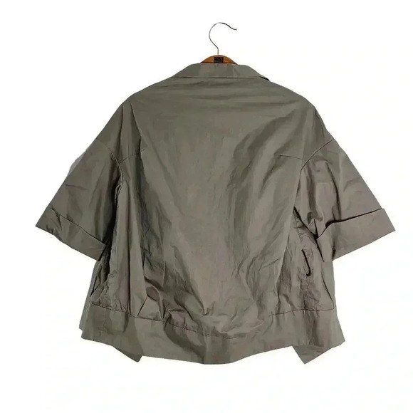 Marni Short Sleeved Tan Taupe Utility Cardigan Top Minimalist Brutalist Size 4 - Picture 6 of 11